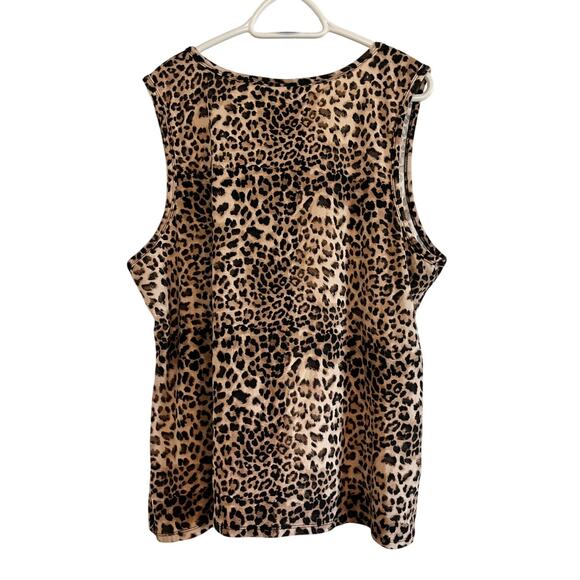 Bobbie Brooks Leopard Print Tank Top Women’s 2X Animal Print Y2K Style Shirt - Picture 2 of 8